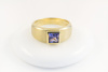 Mattierter Carré Ring mit TANSANIT 585 Gold 