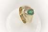 Leuchtender SMARAGD 1,30 Ct Ring mit Diamanten in 585 Gold  