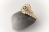 SAPHIR Ring mit feurigen TW VVSI Brillanten in 750 Gold  