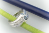 Hübscher 750 Weißgold Saphir Ring mit Brillanten 