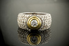 Designer Ring 750er Gold Bicolor Gelbgold Weißgold mit feurigen Brillanten 