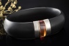 Bunz Design Armreif mit Citrin in Kautschuk an 750er Roségold und Platin 