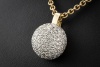 Runder Anhänger mit Diamanten feine Goldschmiedearbeit in 585er Gelbgold 