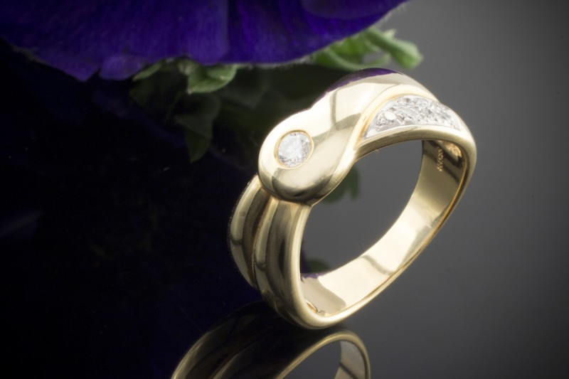 Brillantring Top Wesselton Brillanten Ring in 585er Gelbgold 