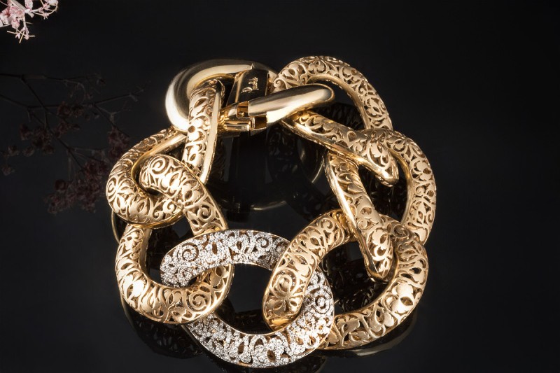Pomellato Armband Arabesque mit Diamanten Statement Matt in Roségold 750 