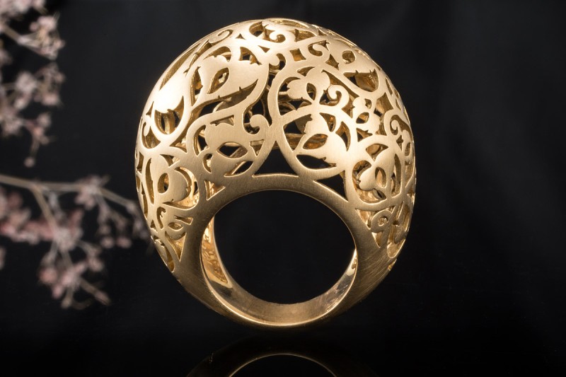 Pomellato Ring Arabesque Großes Modell Mattierte Arbeit in Roségold 750 
