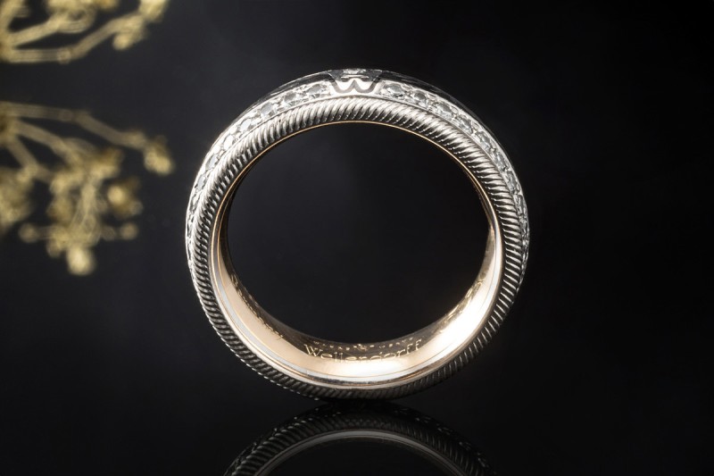 Wellendorff Ring Holunder Drehring mit 0,52 Ct. Diamanten in Weißgold 750 