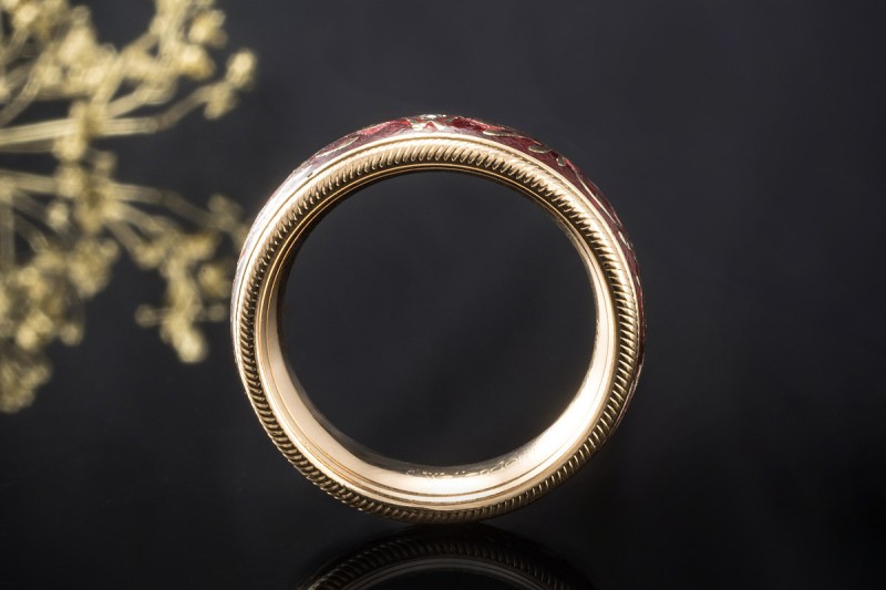 Wellendorff Ring Hibiscus Drehring mit 1 Diamant in 750er Gelbgold Gr 56 