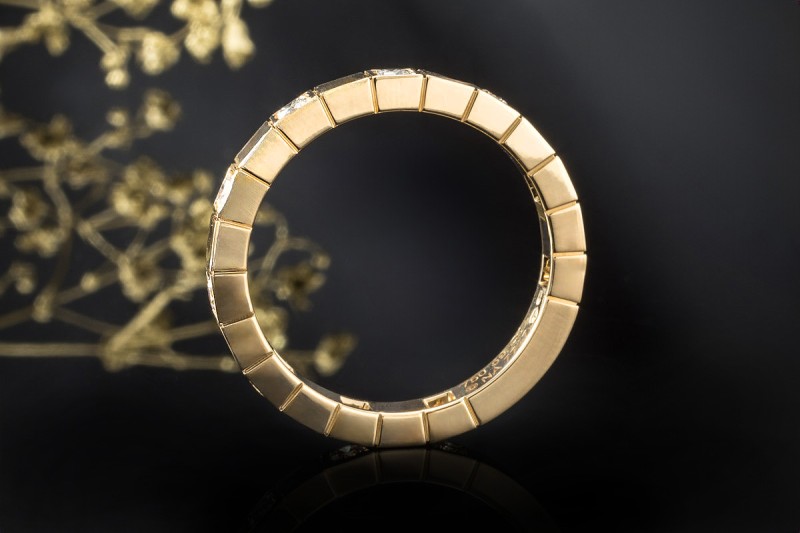 Cartier Lanières Ring Memoire 10 Diamanten Brillanten in 750er Gelbgold 