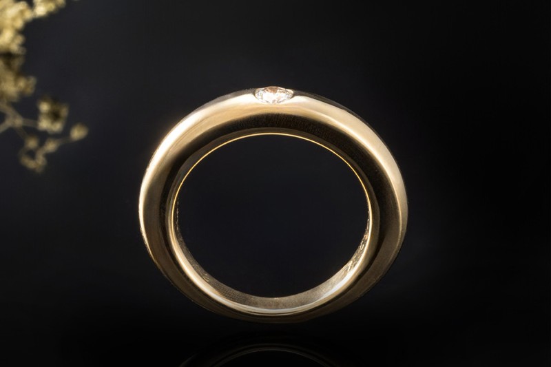 Cartier Klassischer Solitär Ring 1 Diamant Brillantschliff Gelbgold 750 