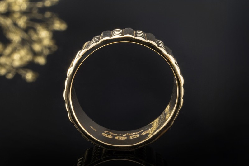Cartier London Ring Breites Vintage Modell Rarität in Gelbgold 750 Gr 53 