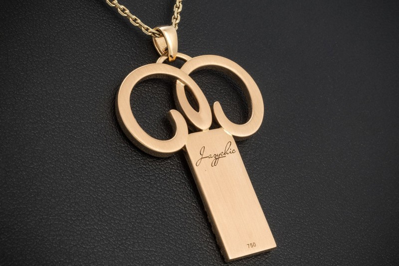 Jazychic Widder Sternzeichen Anhänger Pink Saphir Diamanten Roségold 750 