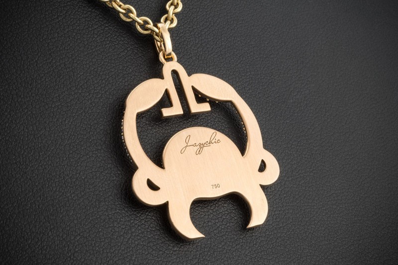 Jazychic Krebs Sternzeichen Anhänger Pink Saphir Diamanten in Roségold 