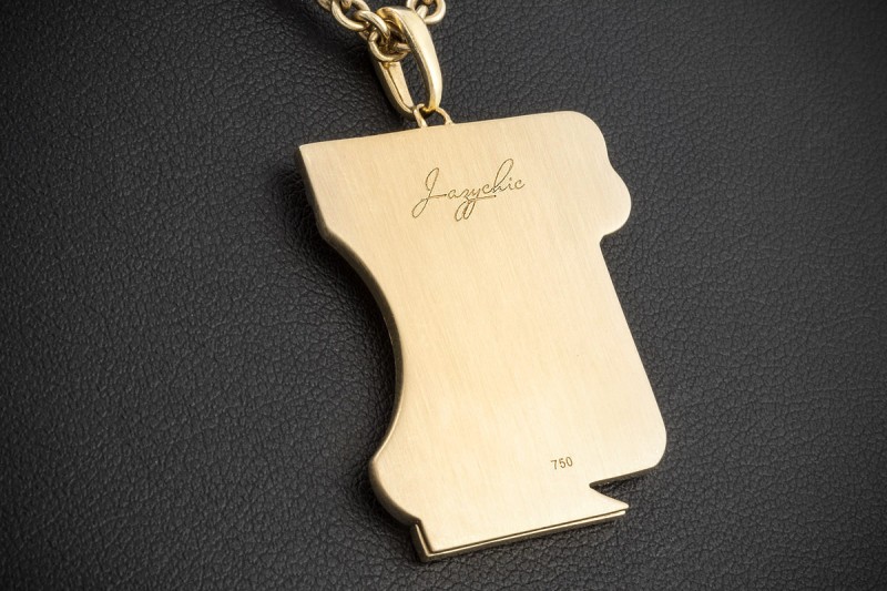 Jazychic Jungfrau Sternzeichen Anhänger Aquamarin Diamanten Gold Bicolor 