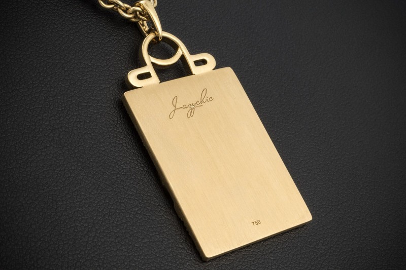 Jazychic Waage Sternzeichen Anhänger Aquamarin Saphir Diamanten Gelbgold 