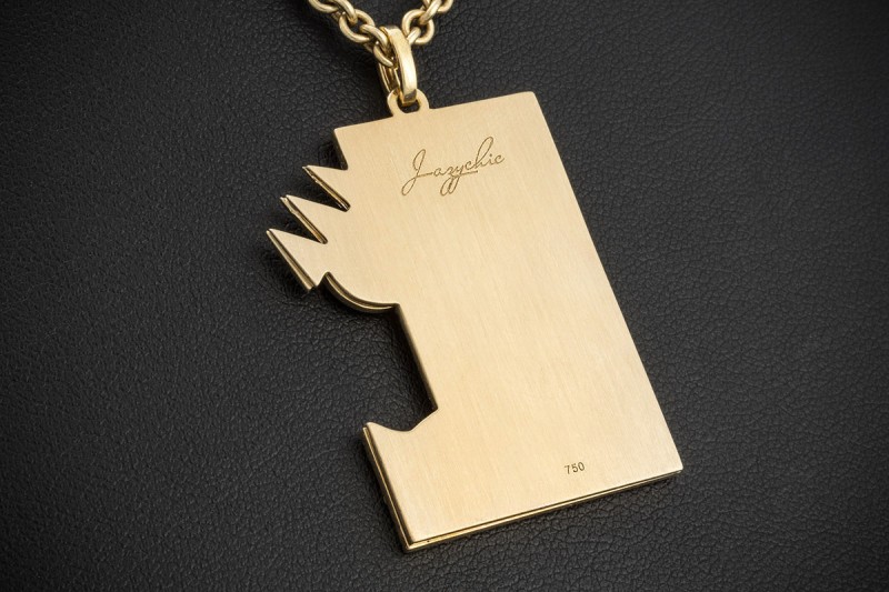 Jazychic Wassermann Sternzeichen Anhänger Aquamarine Diamanten Gelbgold 