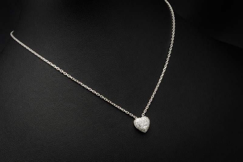 Hearts of Cartier Herz Collier Anhänger mit Diamanten in 750er Weißgold 