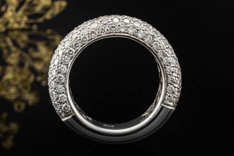 Al Coro Ring Bandring mit Diamanten 2/3 Memoire in 750er Weißgold Gr 56 