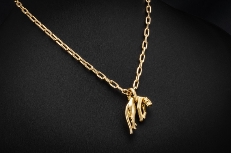 Panthère de Cartier Collier Spartacus Kette Anhänger 750er Gold Full Set 