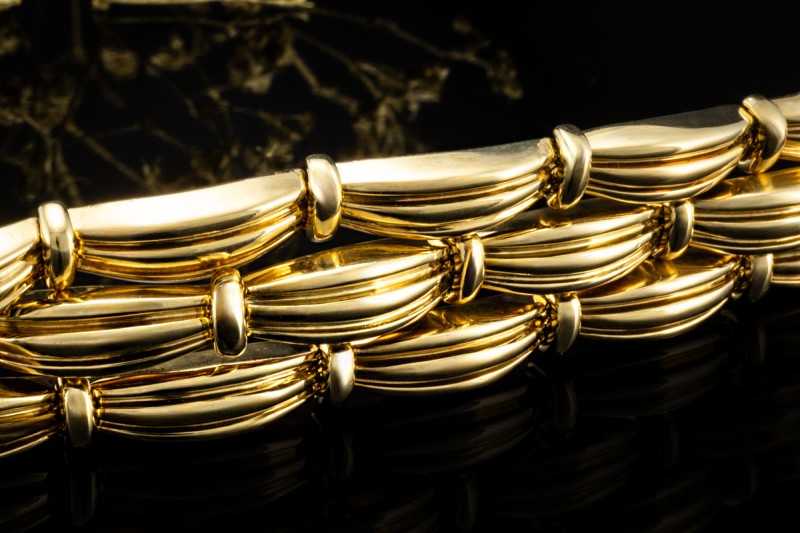 Tiffany & Co. Armband Vintage Dreireihiges 750er Gelbgold Flechtarmband 