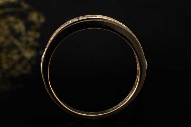 Cartier Vintage Allianz Ring mit Diamanten Halbmemoire in 750er Gelbgold 