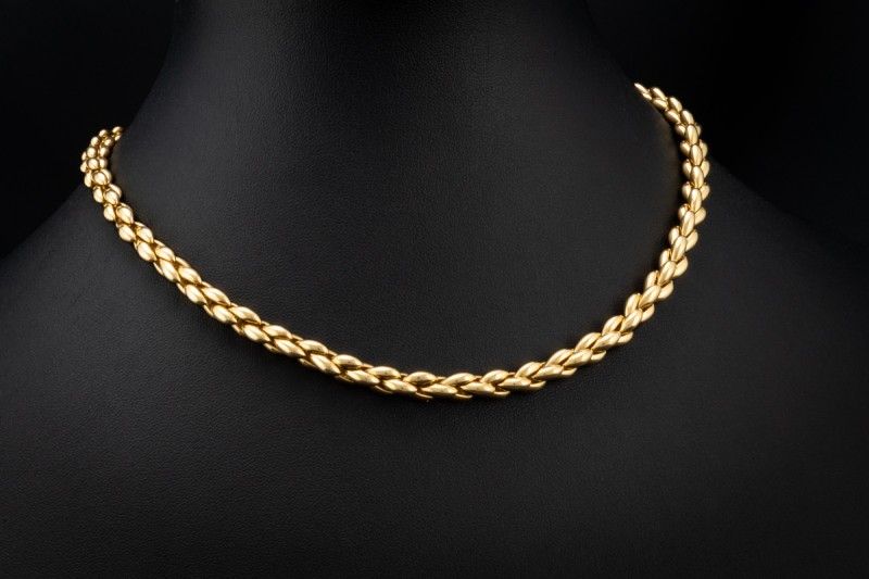 Cartier Collier Vintage Halskette Massiver Klassiker in 750er Gelbgold 