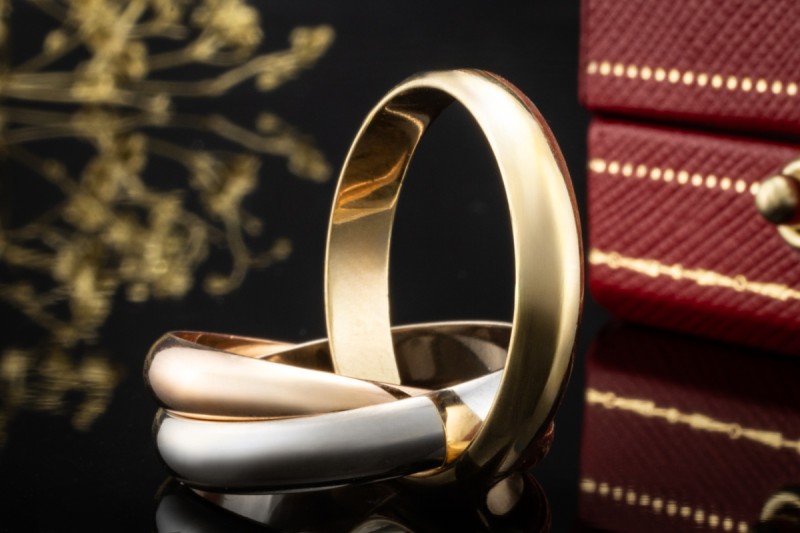 Trinity de Cartier Ring Vintage Modell Roségold Gelbgold Weißgold Gr. 57 