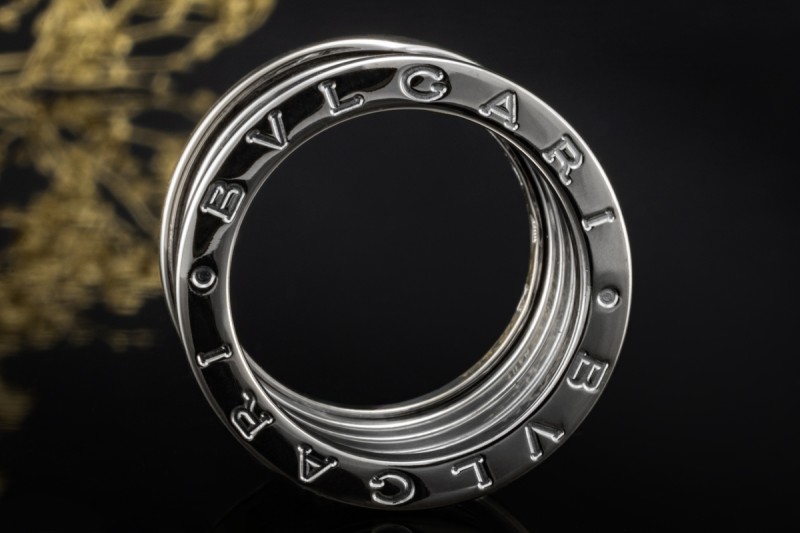 BVLGARI B.zero1 Ring 5-Band Modell Massiv in 750er Weißgold Größe 51 