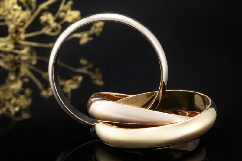 Trinity de Cartier Ring Vintage Modell Massiv Roségold Gelbgold Weißgold 