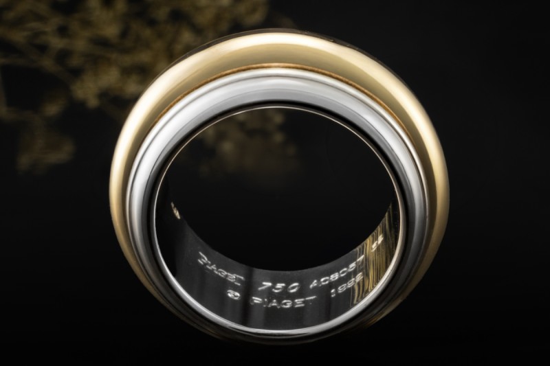Piaget Ring Possession Drehring XL in 750er Gelbgold Weißgold Bicolor 
