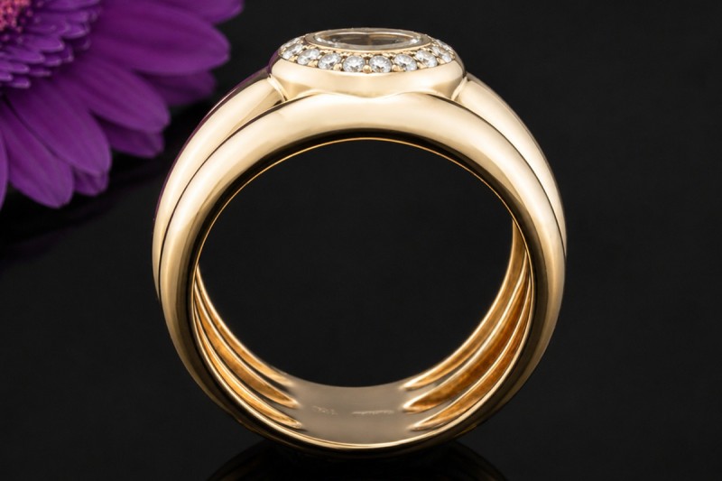 Chopard Happy Diamonds Vintage Ring Herz mit Diamanten in 750er Gelbgold 