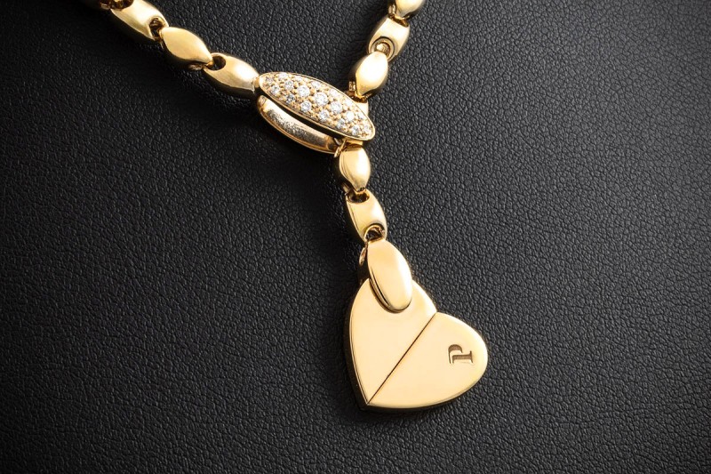 Piaget Collier Y-Kette Juliette Yin Yang Herz Diamanten in Gelbgold 750 