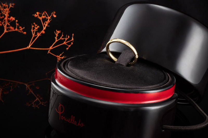 Pomellato Ring Bandring mit 6 Diamanten rundum in 750er Gelbgold OVP 