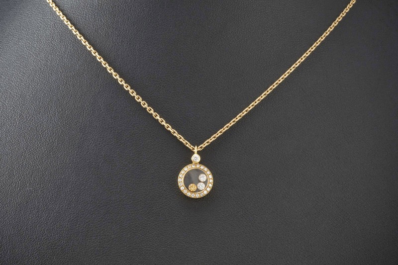 Chopard Happy Diamonds Anhänger Kleines Modell Diamanten in Gelbgold 750 