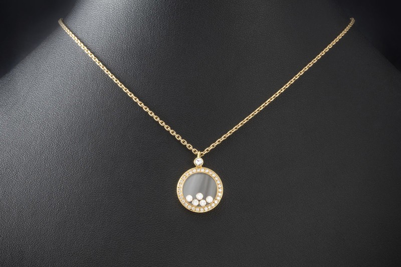 Chopard Happy Diamonds Anhänger Großes Modell Diamanten in Gelbgold 750 