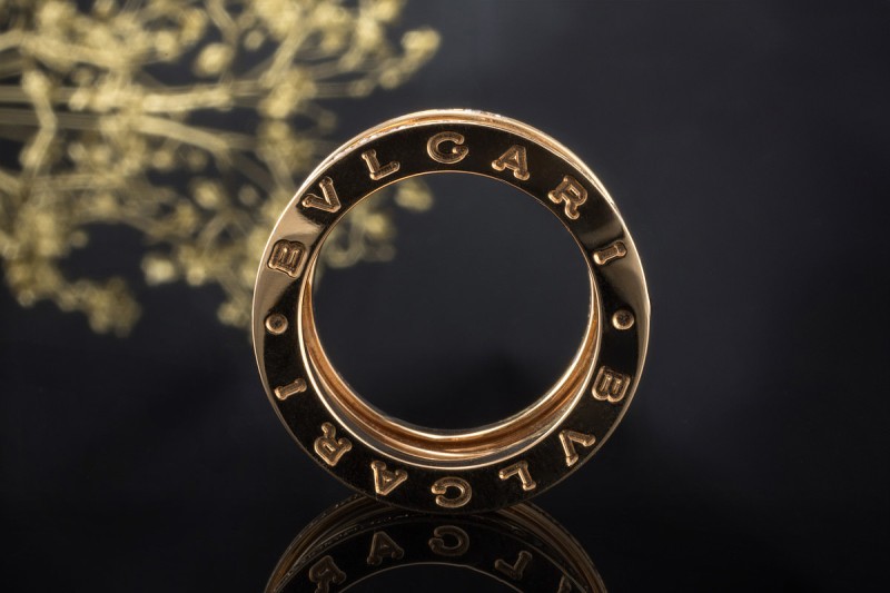 BVLGARI B.zero1 4-Band Ring Zaha Hadid mit Diamanten 52 in Roségold 750 