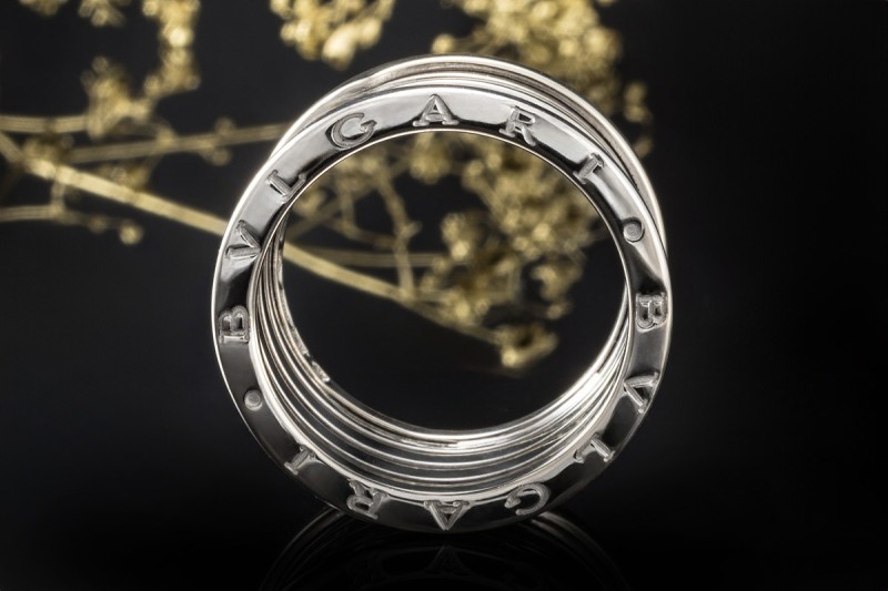 BVLGARI B.zero1 5-Band Ring beweglich in 750er Weißgold Neuwertig Gr. 62 