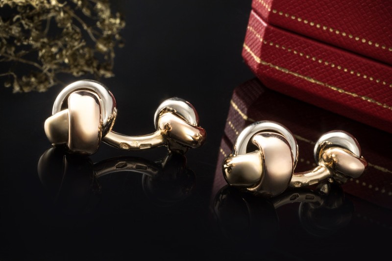 Cartier Manschettenknöpfe Trinity de Cartier Massiv 750er Gold Tricolor 