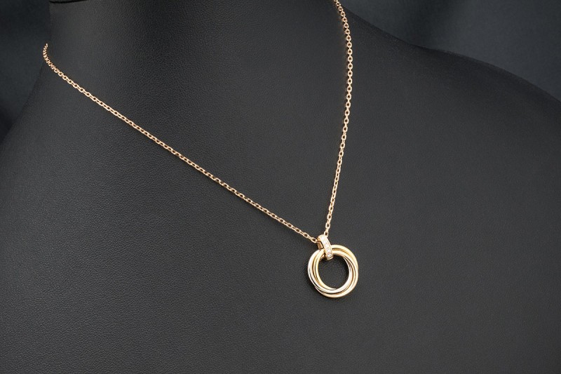 Cartier Trinity Collier Anhänger Mittleres Modell mit Diamanten Full Set 
