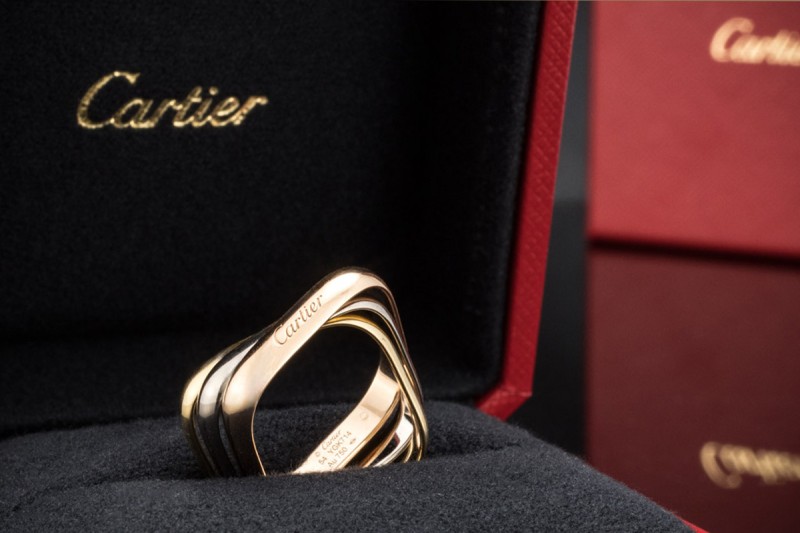 Trinity de Cartier Ring in Kissenform Klassisches Modell Gr. 54 Gold 750 