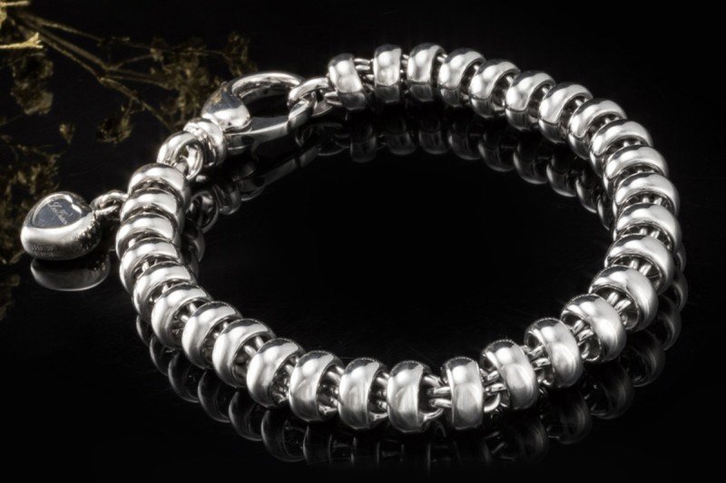 Chopard Armband Les Chaînes Herz Gliederarmband 16,5cm in 750er Weißgold 