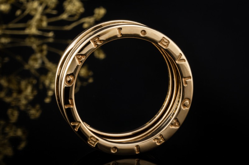 BVLGARI B.zero1 Ring 4-Band beweglich in 750er Gelbgold Massiv Größe 64 