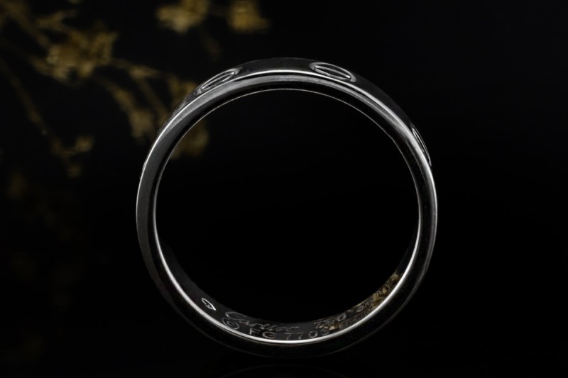 Cartier Love Ring Kleines Modell Schmal in Weißgold 750 Arbeit Größe 49 