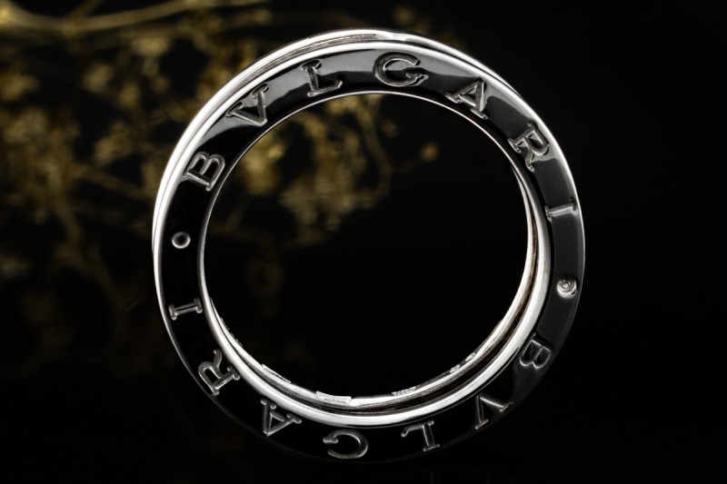 BVLGARI B.zero1 1-Band Memoire Ring Diamanten in 750er Weißgold Größe 54 