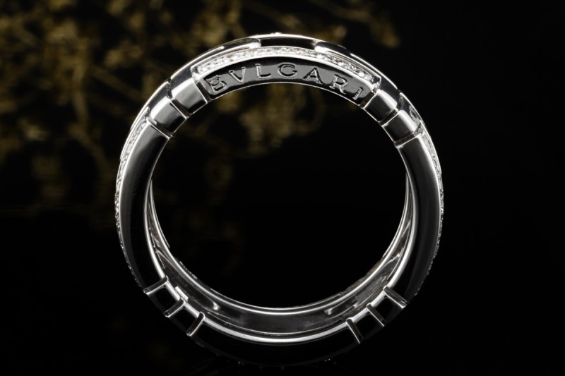 BVLGARI Parentesi Ring mit Diamanten in 750er Weißgold OVP Größe 56 