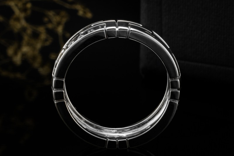 BVLGARI Parentesi Ring Offenes Design in 750er Weißgold OVP Größe 55 