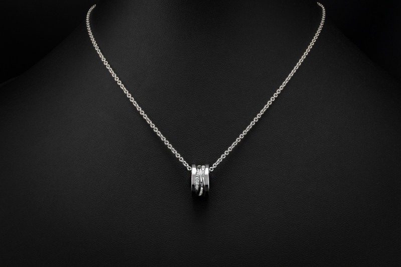 BVLGARI B.zero1 Collier Kette Design Legend Diamanten in 750er Weißgold 