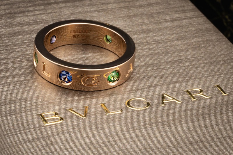 BVLGARI Roman Sorbets Ring mit Amethyst Turmalin Diamant 750er Roségold 