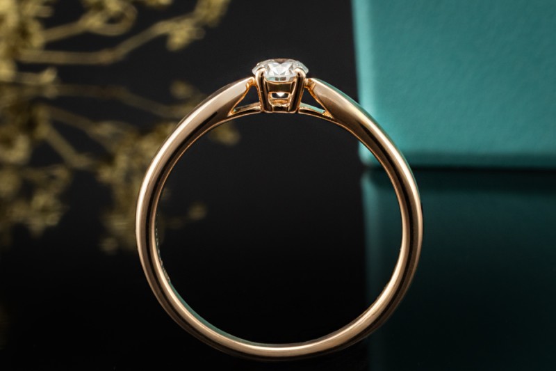 Tiffany & Co. Harmony Ring Solitär Trauring mit Diamant in Roségold 750 