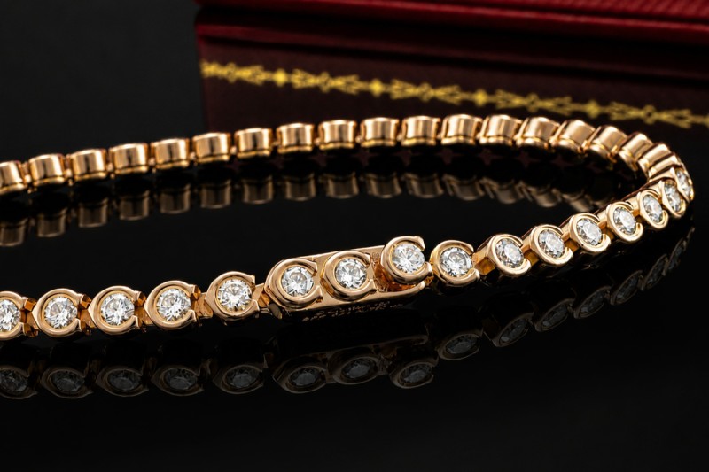 Cartier Lignes Essentielles Armband Tennisarmband Diamanten in Roségold 